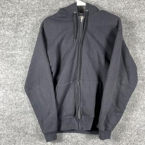 Vintage Cheetah Hoodie Mens Small Blue Full Zip Sweatshirt Blank YKK Retro 90s